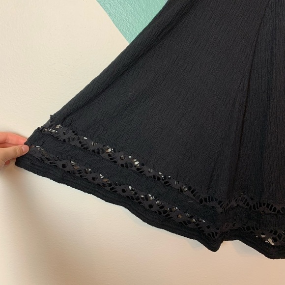 FREE People To the Point Fit and Flare Cut Out Crochet Dress Black Size XS - Picture 3 of 8